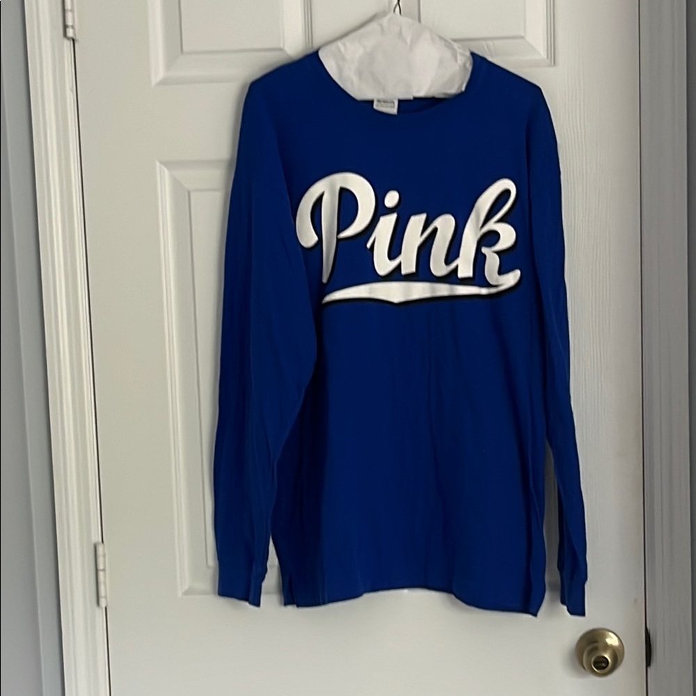 PINK Victoria's Secret Blue Long Sleeve Tee